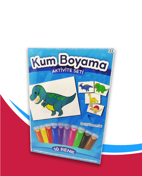 T Rex Dinozor Kum Boyama Seti Kumbo Kum Boyama Kum Boyama Kartlari Ve Renkli Kum